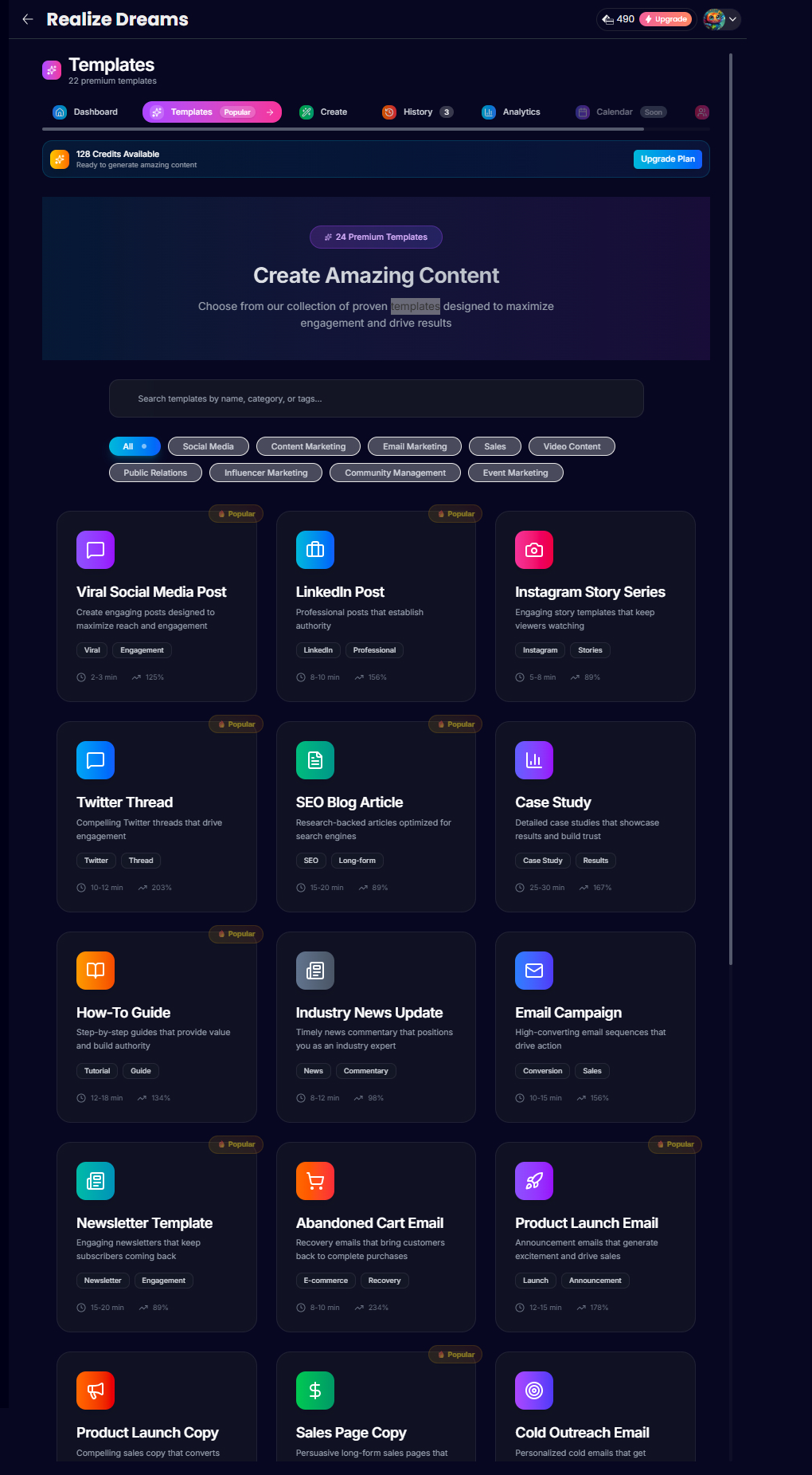 Templates & Content Generation